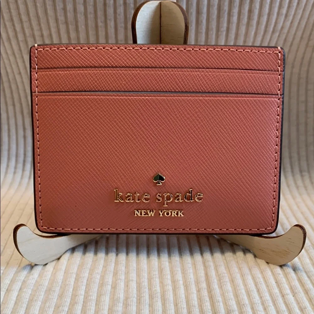 NWT - Kate Spade Madison Small Slim Card Holder in Terracotta Tile - Picture 3 of 16